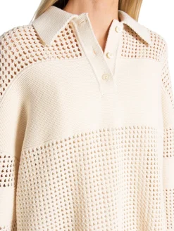 GANT Klanning Open Knit Rugger Cream^ Klänningar