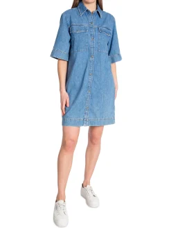 GANT Klanning Reg Ss Denim Shirt Indigo^ Klänningar
