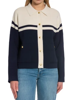 GANT Kofta Color Blocked Evening Blue^ Tröjor & Koftor