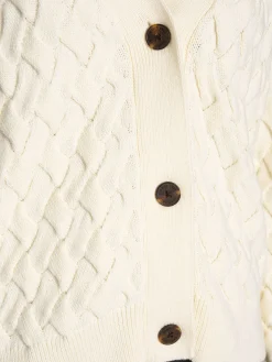 GANT Kofta Textured Cotton Cream^ Tröjor & Koftor