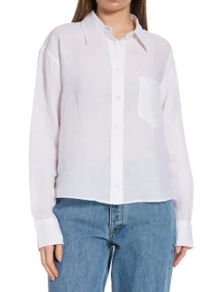 GANT Skjorta Rel Cropped Linen White^ Skjortor