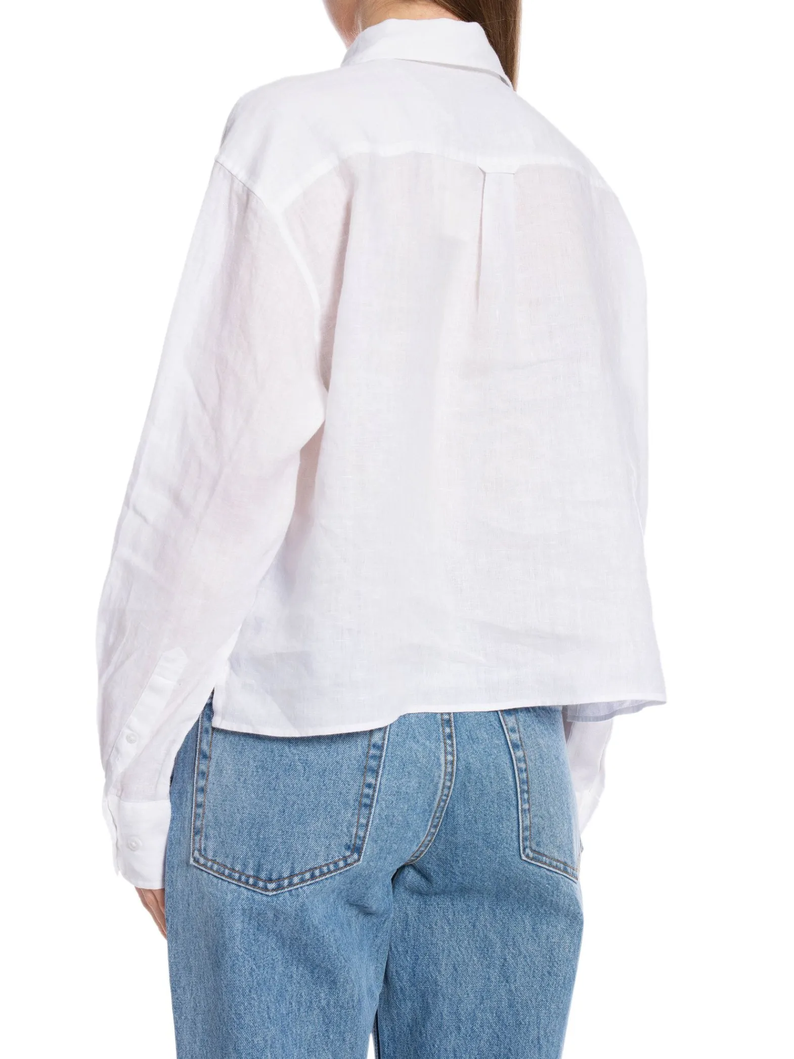 GANT Skjorta Rel Cropped Linen White^ Skjortor
