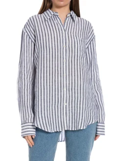GANT Skjorta Rel Striped Linen Evening Blue^ Skjortor