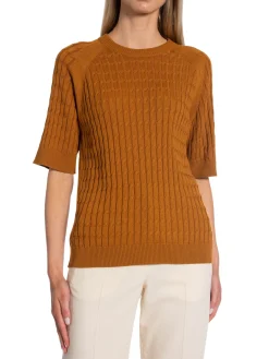 GANT Troja Cable Ss C-Neck Cinnamon Brown^ Tröjor & Koftor