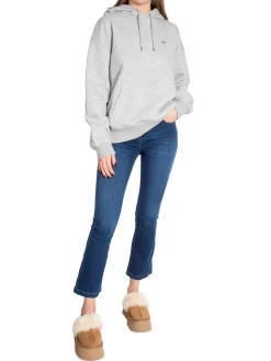 GANT Troja Hoodie Rel Shield Light Grey Melange^ Tröjor & Koftor