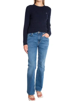 GANT Troja Stretch Cotton Cable C-Neck Evening Blue^ Tröjor & Koftor