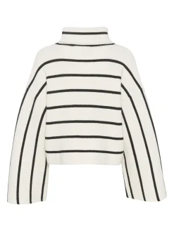 Gestuz Troja Georgia Short Pullover Egret With Black Stripes^ Tröjor & Koftor