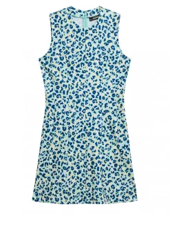 J.Lindeberg Klanning Jasmin Print Leopard Aruba Blue^ Sport & Träning