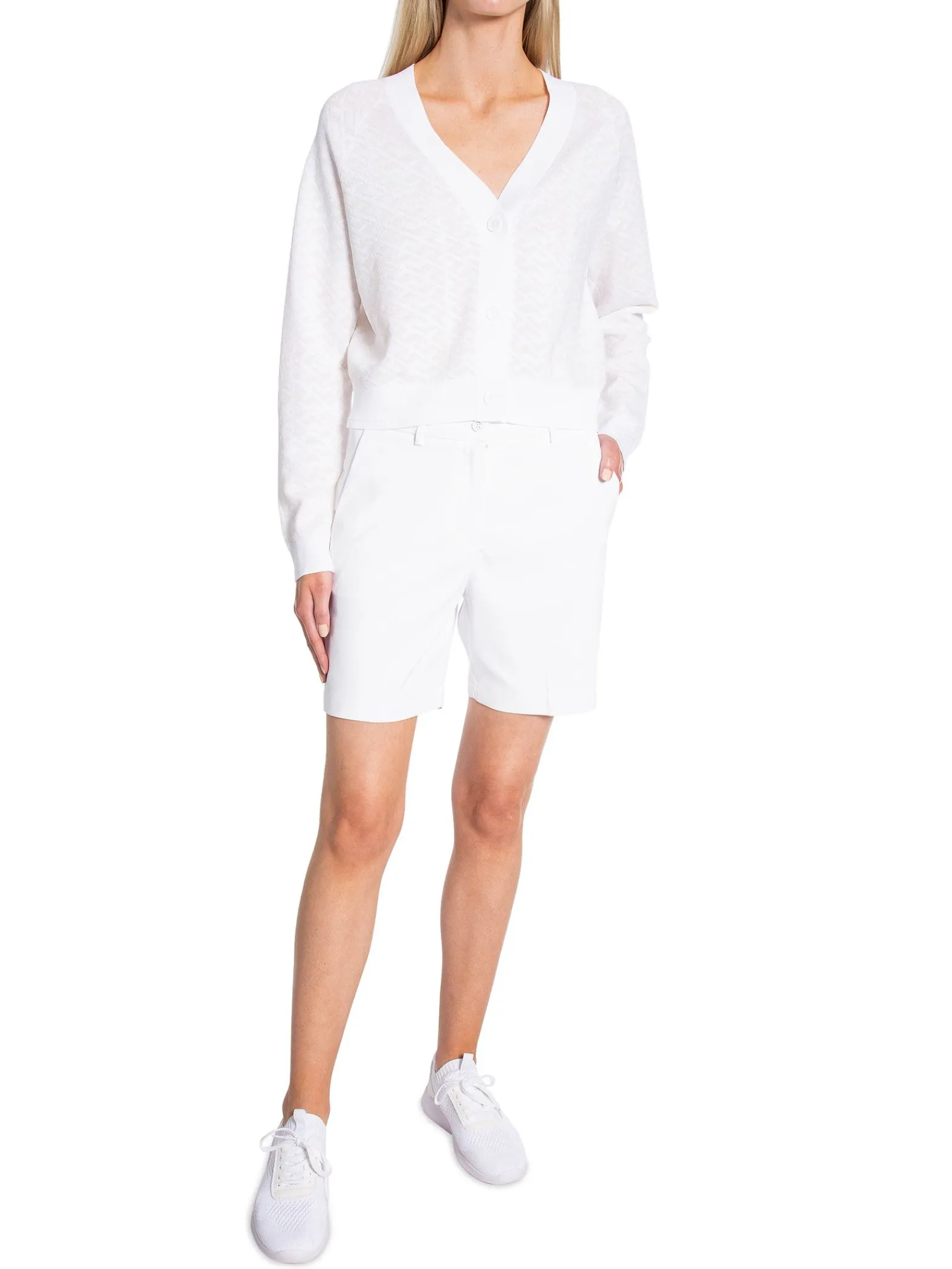 J.Lindeberg Kofta Hanna Knitted Cardigan White^ Sport & Träning