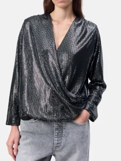 Levete Room Blus Evelyn Black Combi^ Blusar