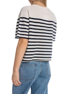 Lisa Yang Topp Cila Stripes Cream/Navy^ Toppar