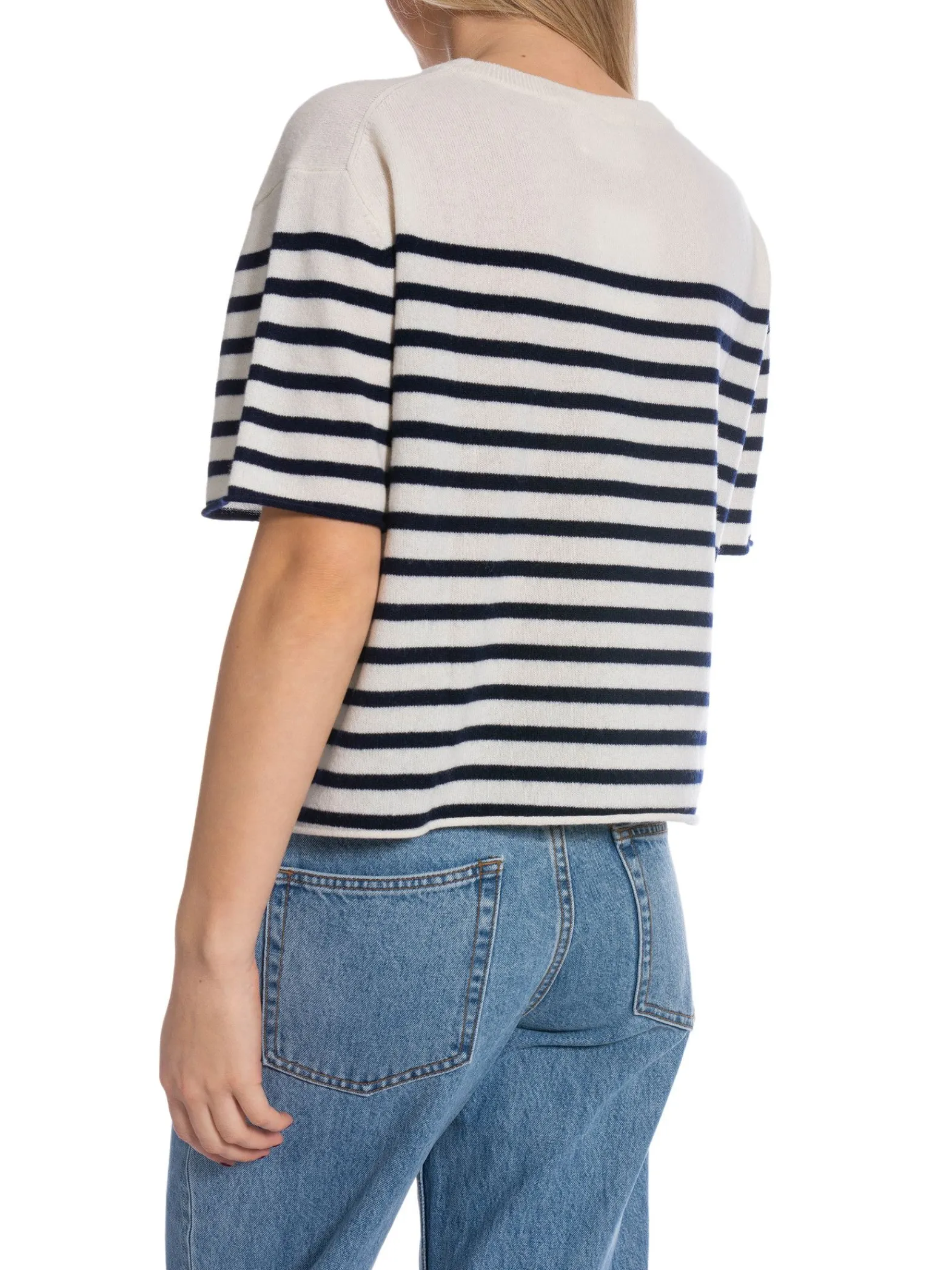 Lisa Yang Topp Cila Stripes Cream/Navy^ Toppar