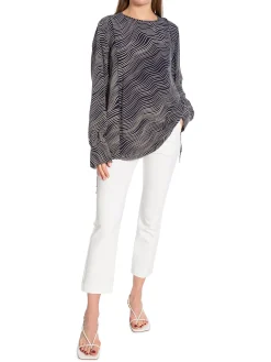 Marimekko Blus Lineik Nakki Tunic Blue^ Blusar