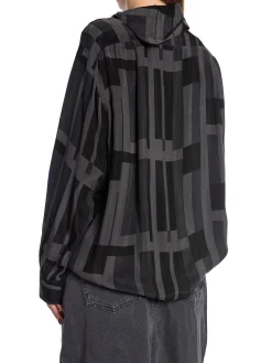 Marimekko Skjorta Salvain Attika Black/Dark Grey^ Blusar