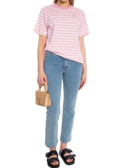 Marimekko Topp Tasaraita Relaxed Ss Light Pink/ Off White^ Toppar