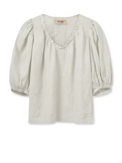 Mos Mosh Blus Taissa Linen Ecru^ Blusar