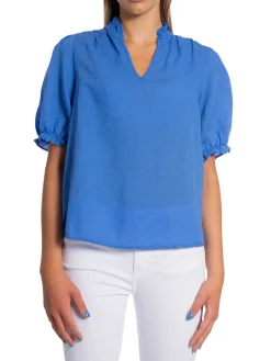 Neo Noir Blus Odesa Linen Dusty Blue^ Blusar