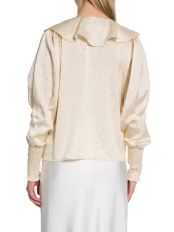 Neo Noir Blus Sandie Sateen Mini Dot Creme^ Blusar