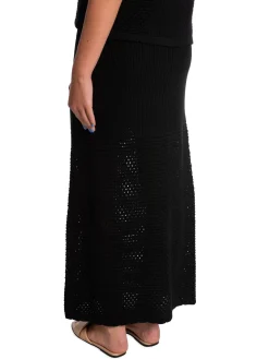 Neo Noir Kjol Como Crochet Knit Black^ Kjolar