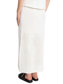 Neo Noir Kjol Como Crochet Knit Off White^ Kjolar