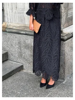 Neo Noir Kjol Daia Embroidery Black^ Kjolar