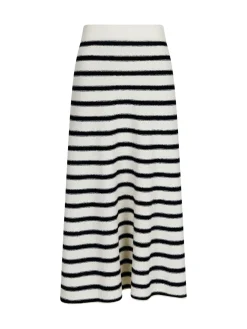 Neo Noir Kjol Etti Boucle Knit Black Striped^ Kjolar