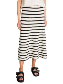 Neo Noir Kjol Etti Boucle Knit Black Striped^ Kjolar