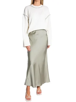 Neo Noir Kjol Vicky Heavy Sateen Smoke Green^ Kjolar
