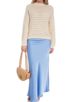 Neo Noir Kjol Vicky Heavy Sateen Dusty Blue^ Kjolar