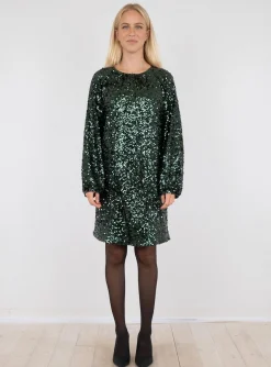 Neo Noir Klanning Ezra Fall Sequins Dark Green^ Klänningar