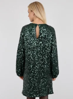 Neo Noir Klanning Ezra Fall Sequins Dark Green^ Klänningar