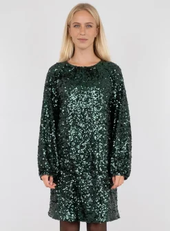 Neo Noir Klanning Ezra Fall Sequins Dark Green^ Klänningar