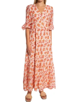 Neo Noir Klanning Nilana Vintage Flowersoft Tangerine^ Klänningar