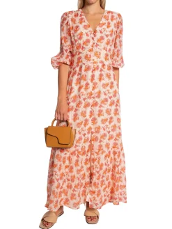 Neo Noir Klanning Nilana Vintage Flowersoft Tangerine^ Klänningar