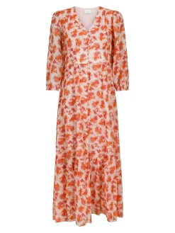 Neo Noir Klanning Nilana Vintage Flowersoft Tangerine^ Klänningar
