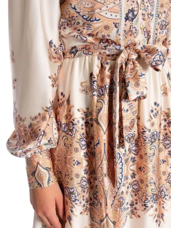 Neo Noir Klanning Nova Paisley Border Creme^ Klänningar