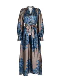 Neo Noir Klanning Nova Paisley Border Blue^ Klänningar