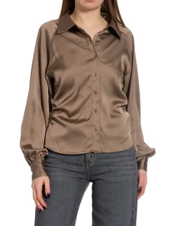 Neo Noir Skjorta Susannah Sateen Khaki^ Skjortor