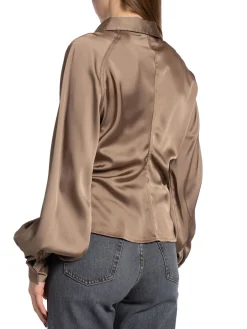 Neo Noir Skjorta Susannah Sateen Khaki^ Skjortor