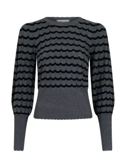 Neo Noir Troja Dary Stitch Knit Dark Grey^ Tröjor & Koftor
