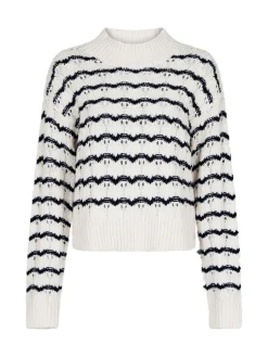 Neo Noir Troja Paulina Contrast Knit Off White/Navy^ Tröjor & Koftor