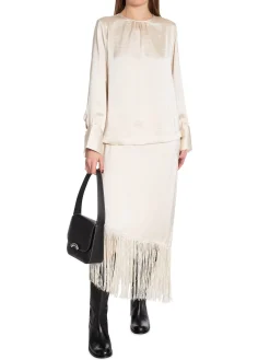NORR Kjol Gili Fringe Champange^ Kjolar