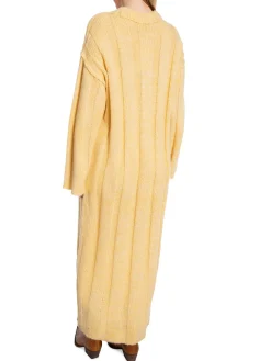 NORR Klanning Fuscia Rib Knit Light Yellow Melange^ Klänningar