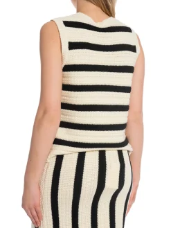 NORR Topp Stilla Blocking Knit Black Stripe^ Toppar