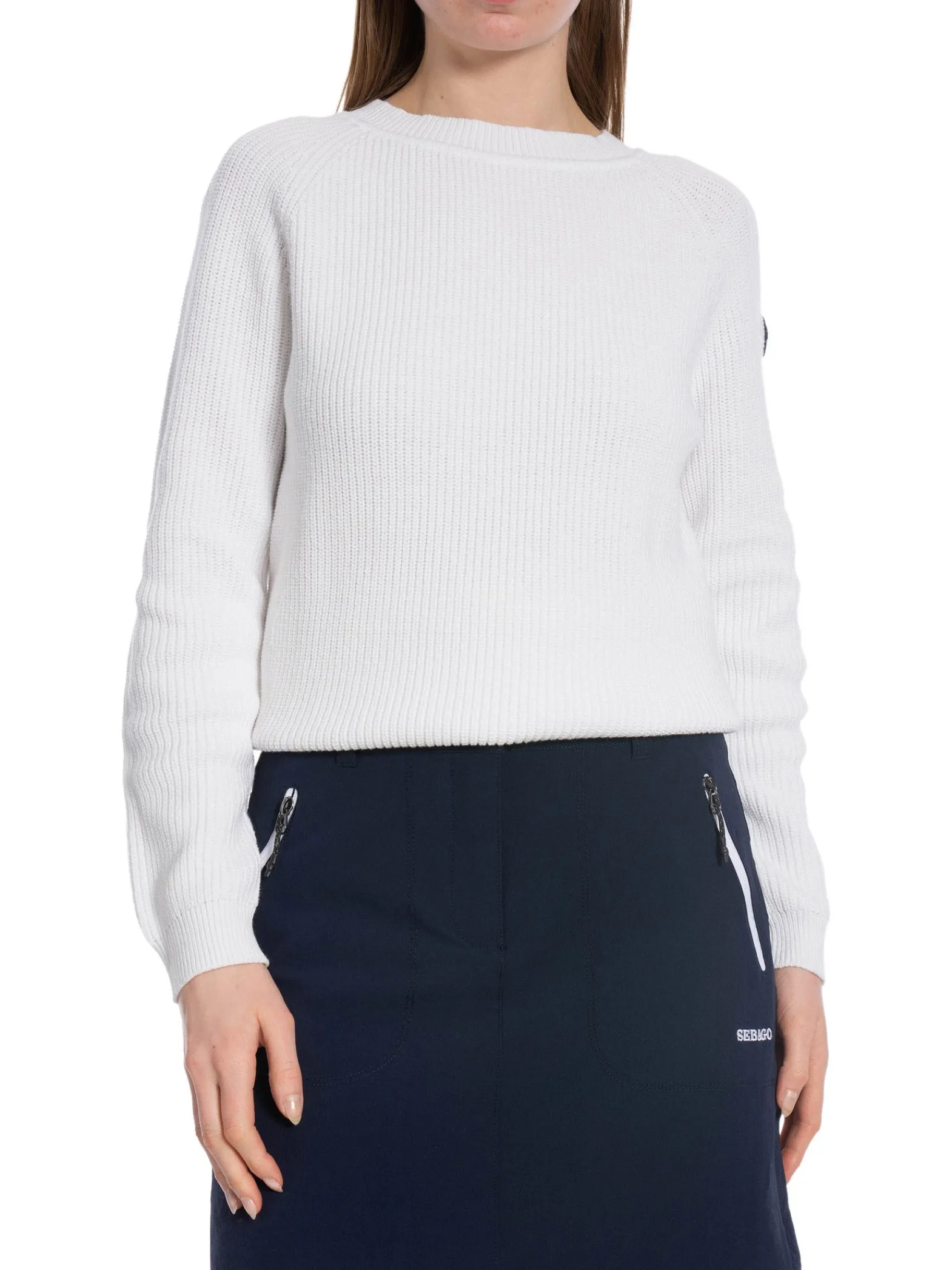 Sebago Troja Knitted Crew White^ Tröjor & Koftor