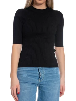 Second Female Topp Mathi Knit Tee Black^ Toppar