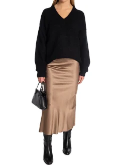 Second Female Troja Brook Knit Oversize V-Neck Black^ Tröjor & Koftor