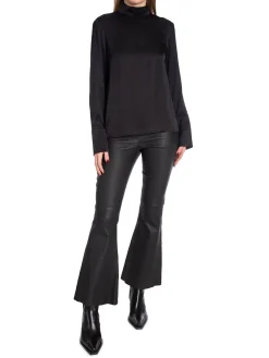 Selected Femme Blus Ivy Ls Satin Black^ Blusar