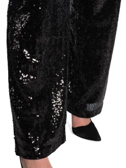 Selected Femme Byxa Alaia Hw Long Sequins Black^ Byxor