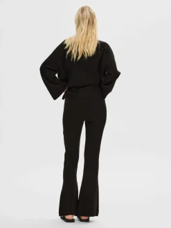 Selected Femme Byxa Karo Flared Knit Black^ Byxor